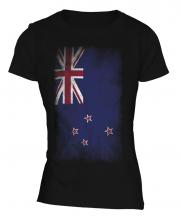 New Zealand Faded Flag Ladies T-Shirt