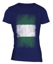 Nigeria Faded Flag Ladies T-Shirt