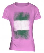 Nigeria Faded Flag Ladies T-Shirt