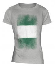 Nigeria Faded Flag Ladies T-Shirt