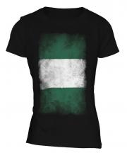 Nigeria Faded Flag Ladies T-Shirt