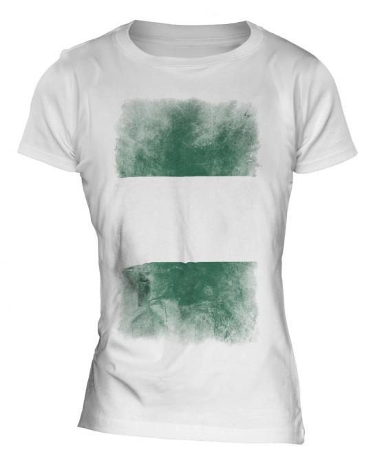 Nigeria Faded Flag Ladies T-Shirt