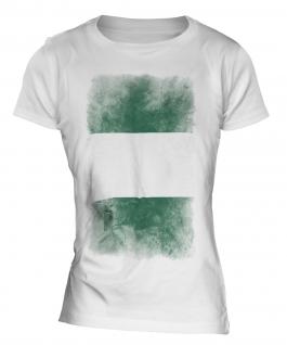 Nigeria Faded Flag Ladies T-Shirt