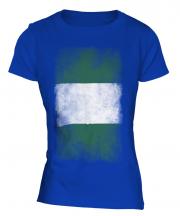 Nigeria Faded Flag Ladies T-Shirt