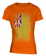 Niue Faded Flag Ladies T-Shirt
