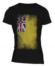 Niue Faded Flag Ladies T-Shirt