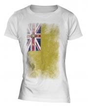 Niue Faded Flag Ladies T-Shirt