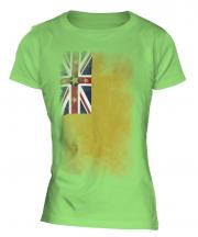 Niue Faded Flag Ladies T-Shirt