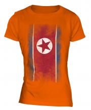 North Korea Faded Flag Ladies T-Shirt