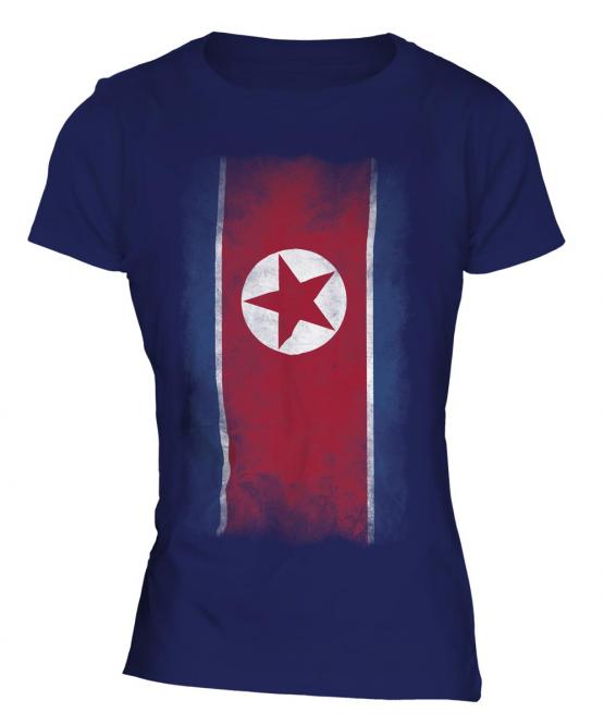 North Korea Faded Flag Ladies T-Shirt