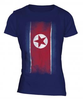 North Korea Faded Flag Ladies T-Shirt