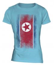 North Korea Faded Flag Ladies T-Shirt