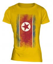 North Korea Faded Flag Ladies T-Shirt