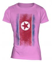 North Korea Faded Flag Ladies T-Shirt