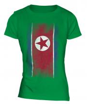 North Korea Faded Flag Ladies T-Shirt