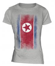 North Korea Faded Flag Ladies T-Shirt