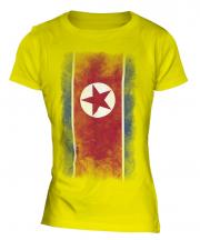 North Korea Faded Flag Ladies T-Shirt
