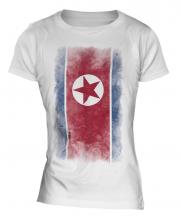 North Korea Faded Flag Ladies T-Shirt