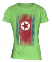 North Korea Faded Flag Ladies T-Shirt