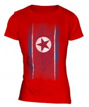 North Korea Faded Flag Ladies T-Shirt