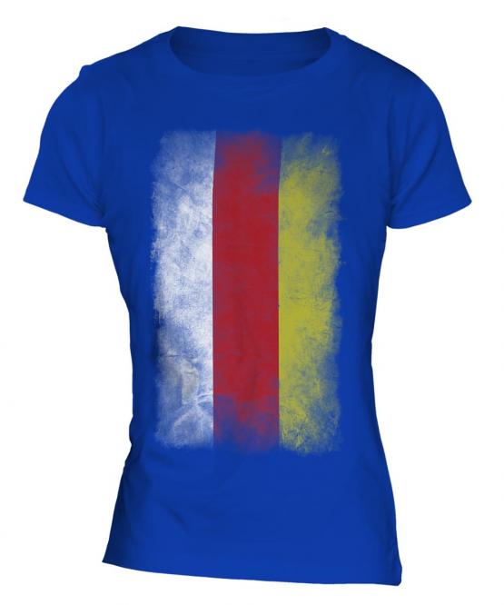 North Ossetia Faded Flag Ladies T-Shirt