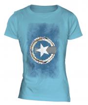 Northern Mariana Islands Faded Flag Ladies T-Shirt