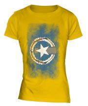 Northern Mariana Islands Faded Flag Ladies T-Shirt