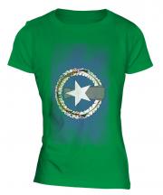 Northern Mariana Islands Faded Flag Ladies T-Shirt