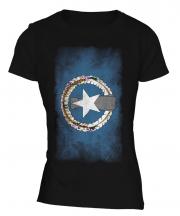 Northern Mariana Islands Faded Flag Ladies T-Shirt