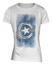 Northern Mariana Islands Faded Flag Ladies T-Shirt