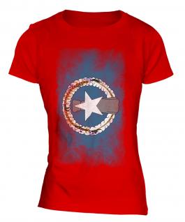 Northern Mariana Islands Faded Flag Ladies T-Shirt