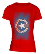 Northern Mariana Islands Faded Flag Ladies T-Shirt