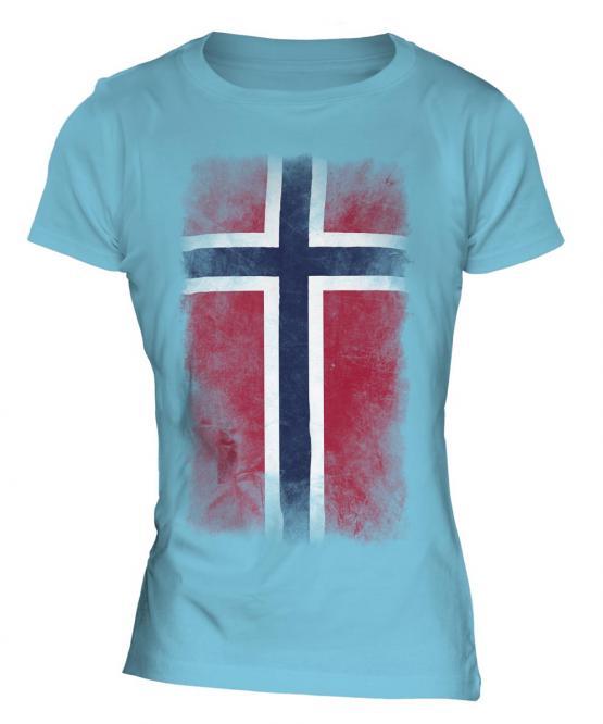 Norway Faded Flag Ladies T-Shirt