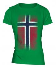 Norway Faded Flag Ladies T-Shirt