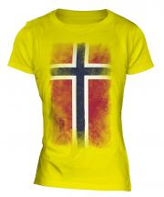 Norway Faded Flag Ladies T-Shirt