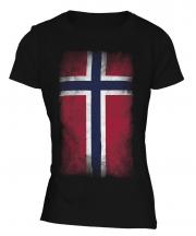 Norway Faded Flag Ladies T-Shirt