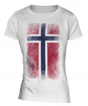 Norway Faded Flag Ladies T-Shirt