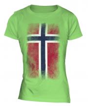 Norway Faded Flag Ladies T-Shirt