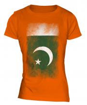 Pakistan Faded Flag Ladies T-Shirt