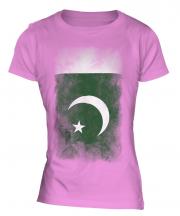 Pakistan Faded Flag Ladies T-Shirt