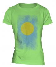 Palau Faded Flag Ladies T-Shirt
