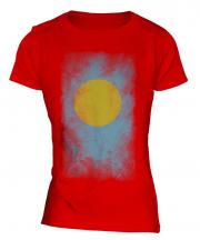 Palau Faded Flag Ladies T-Shirt
