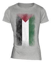 Palestine Faded Flag Ladies T-Shirt