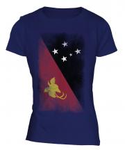 Papua New Guinea Faded Flag Ladies T-Shirt