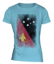 Papua New Guinea Faded Flag Ladies T-Shirt