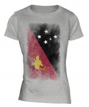 Papua New Guinea Faded Flag Ladies T-Shirt