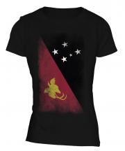 Papua New Guinea Faded Flag Ladies T-Shirt
