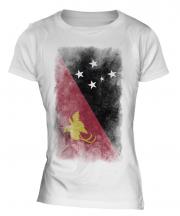 Papua New Guinea Faded Flag Ladies T-Shirt