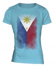 Philippines Faded Flag Ladies T-Shirt