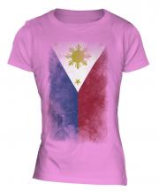 Philippines Faded Flag Ladies T-Shirt